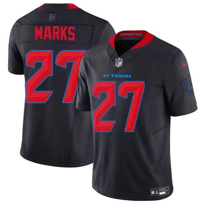 Men's Houston Texans #27 Woody Marks Navy 2nd Alternate 2025 F.U.S.E. Vapor Limited Stitched Football Jersey